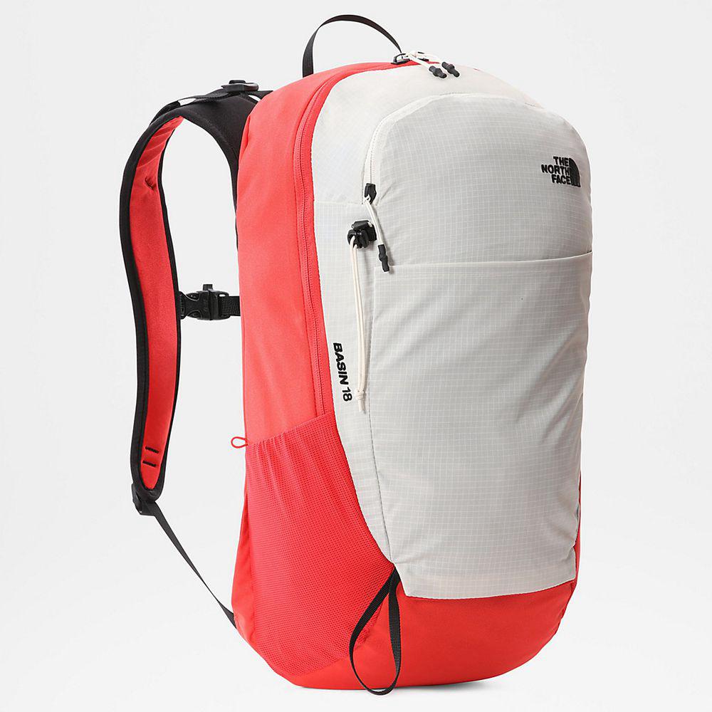 The North Face Basin 18L Ανδρικα Σακιδιο Πλατησ - Ασπρα / Κοκκινα (YBJF32641)